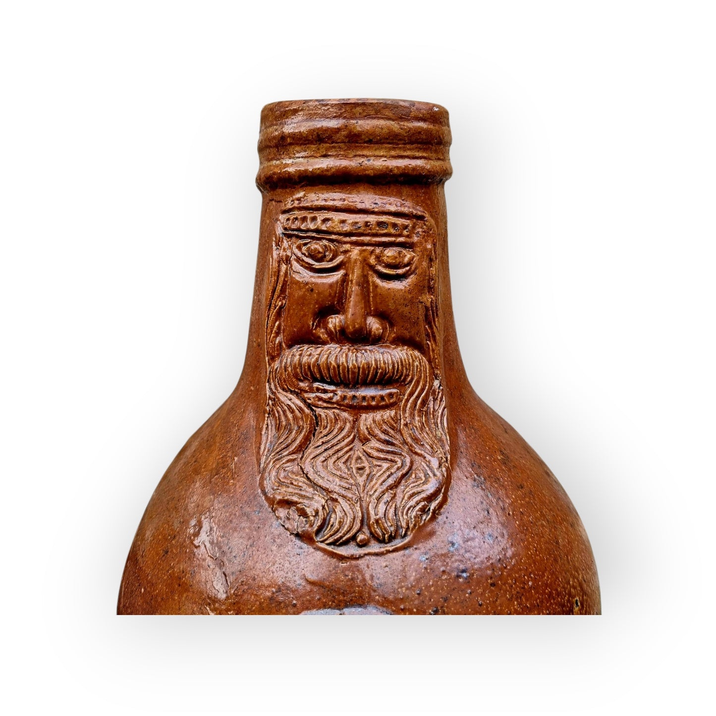 17th-Century German Antique Stoneware Bellarmine Jug or Bartmannkrug, circa 1620-1675, Bearing the Arms of Amsterdam