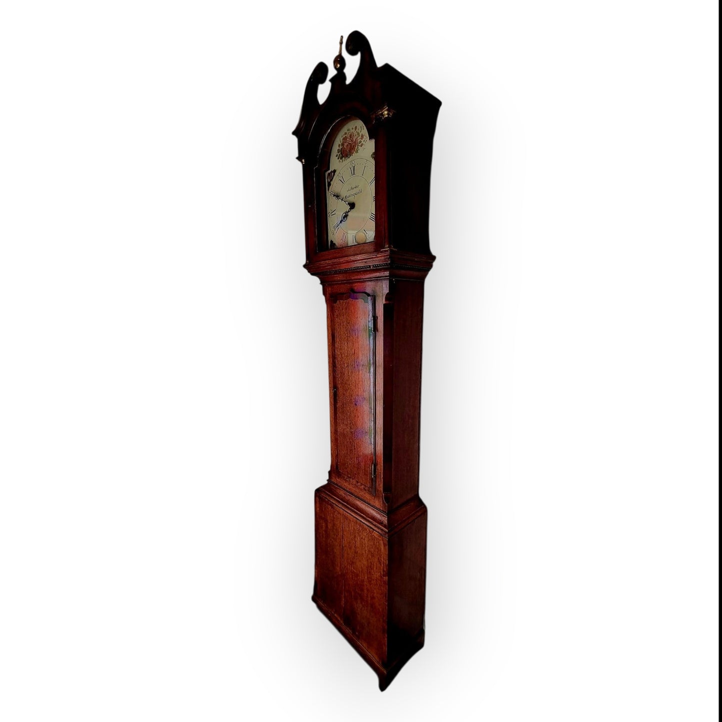 A Late 18th-Century / Early 19th-Century George III Period English Antique Oak 30 Hour Longcase Clock, The Dial Inscribed "Jn. Parker, Easingwold."