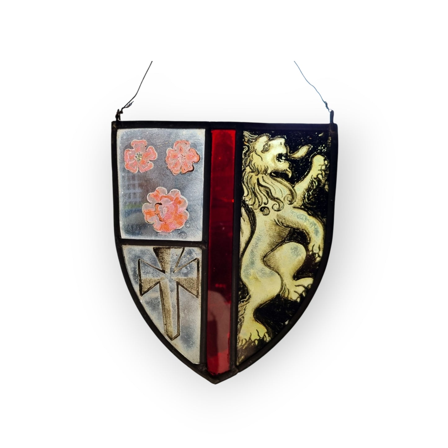 16th-Century Antique Stained Glass Panel In The Form Of An Armorial Shield 2 Of 2