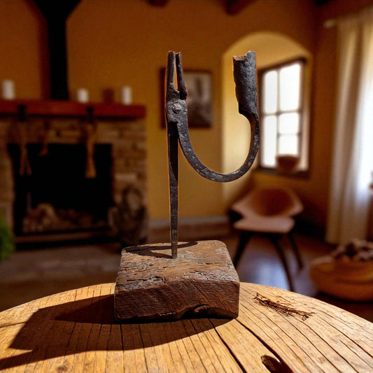 18th Century English Rushlight – Antique Iron Rushnip Candleholder