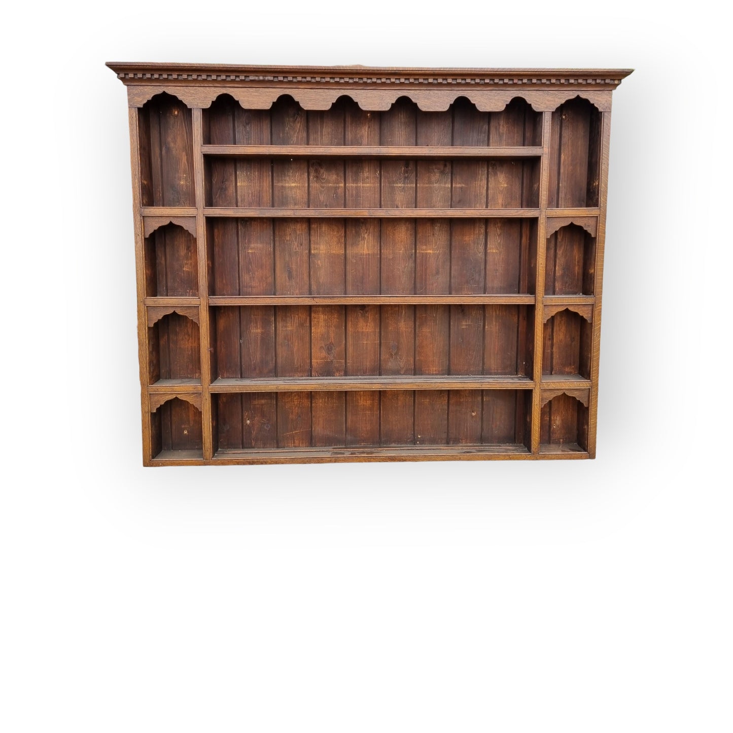 A Generously Proportioned 18th-Century & Later English Antique Oak Delft Rack / Plate Rack