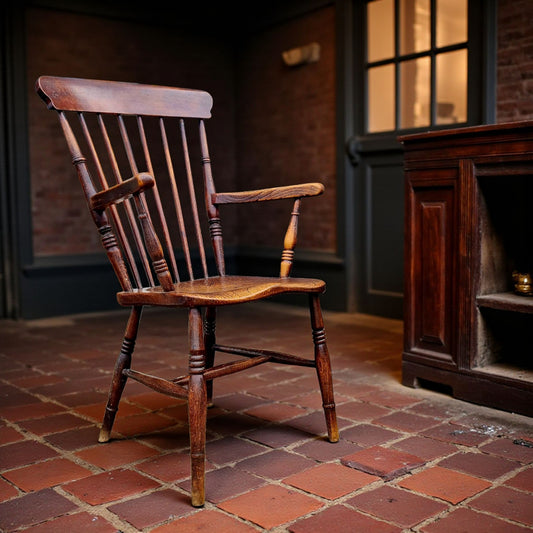 Mid 19th-Century English Antique Windsor Armchair - Ideal For The Fireside Or Kitchen