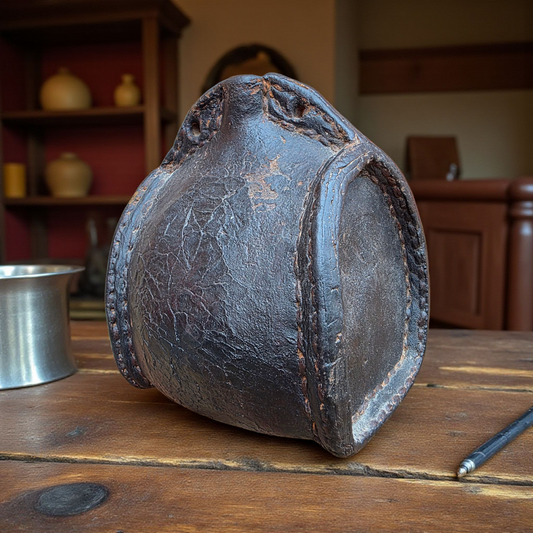 A 17th Century English Antique Leather Costrel