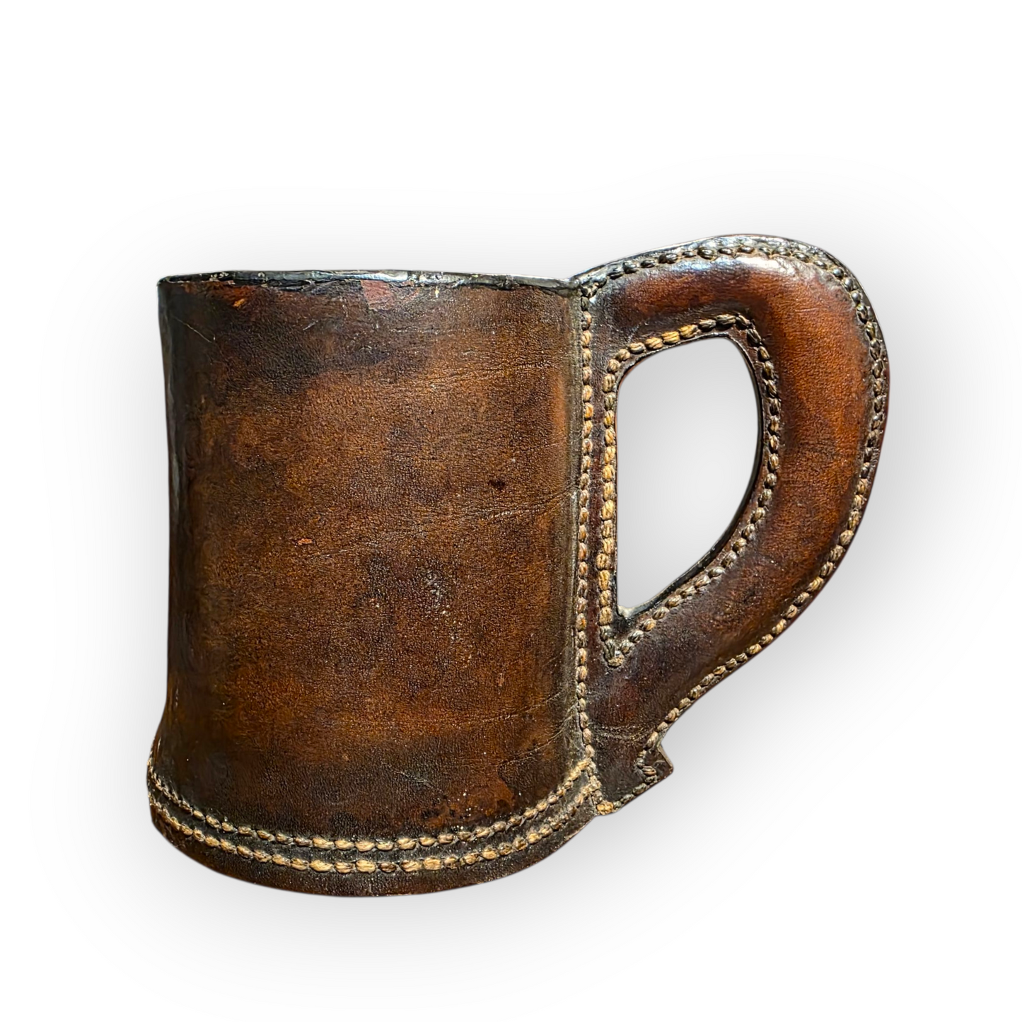 Late 18th-Century English Antique Leather Blackjack Tankard