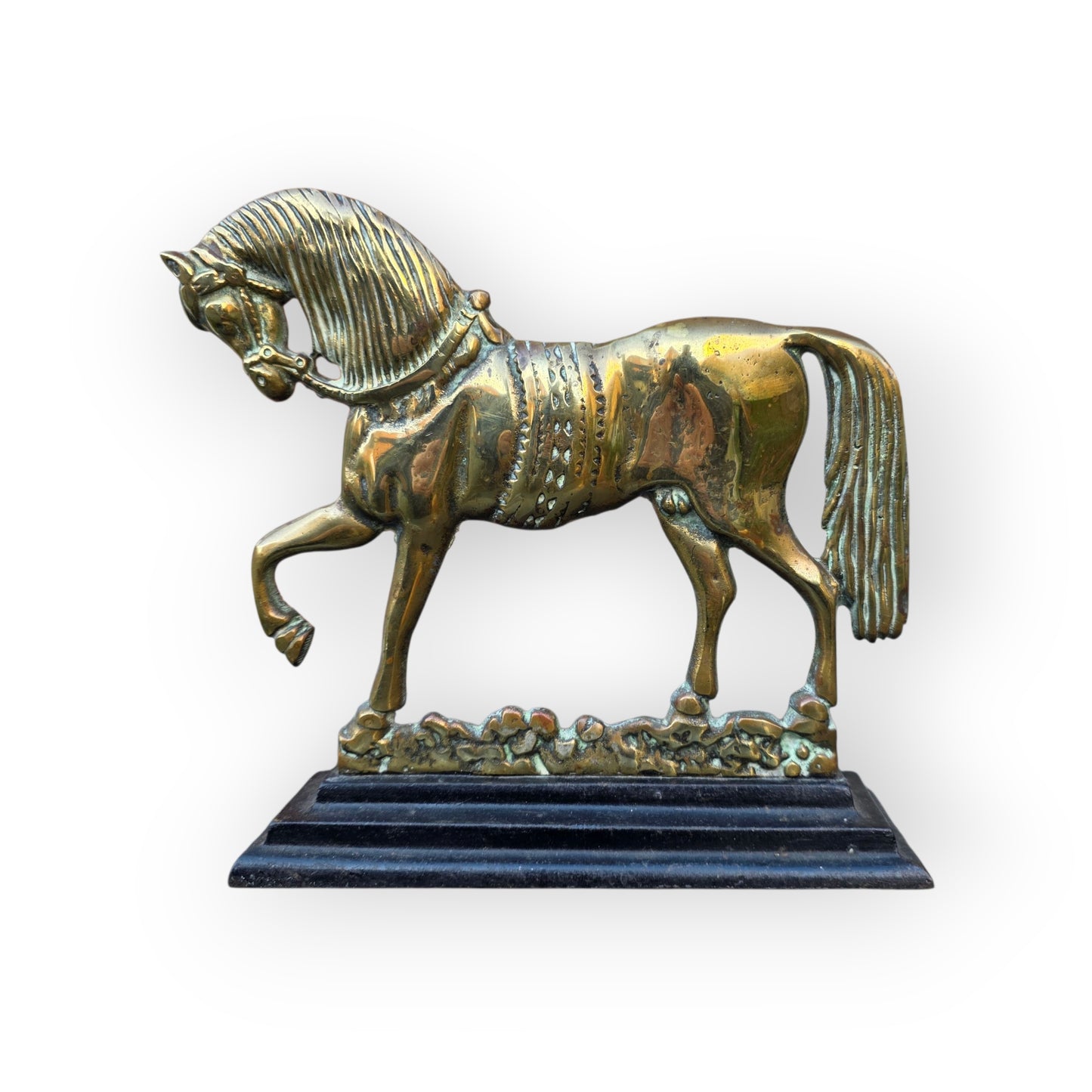 19th Century English Antique Brass Horse – Antique Decorative Sculpture - Fireplace Overmantel Decoration
