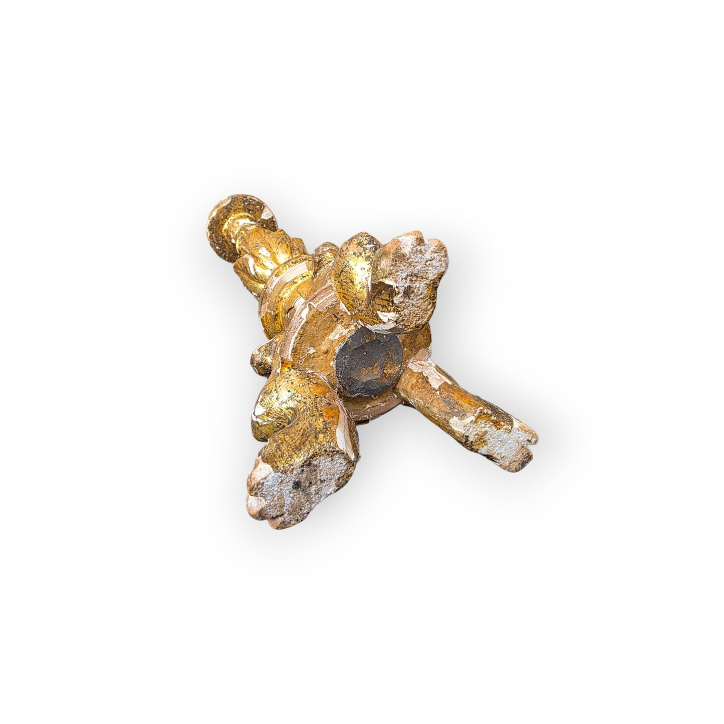 18th-Century Italian Antique Gilt-Gesso Candlestick, circa 1760