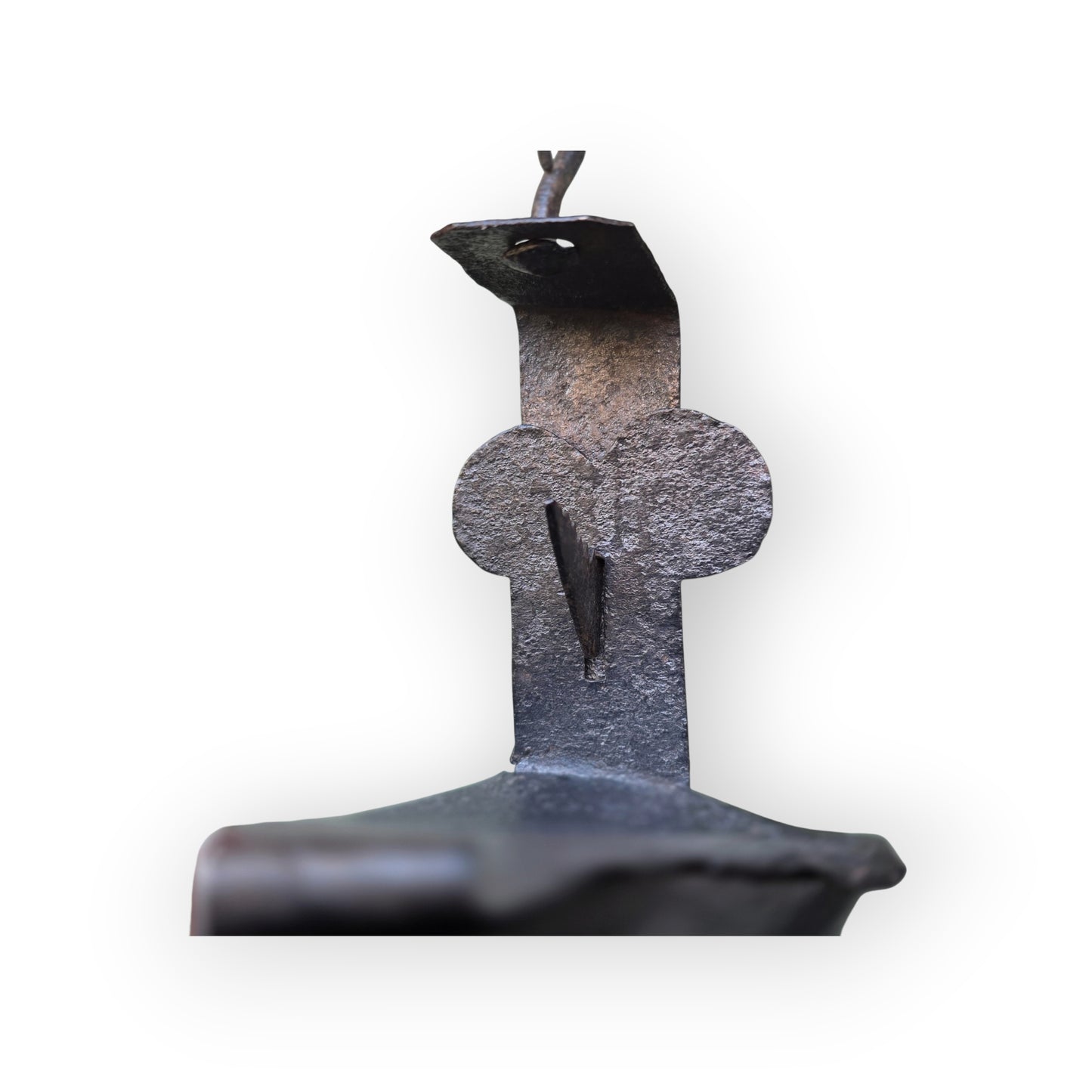 18th-Century Scottish Antique Double-Valve "Rams Head" Wrought Iron Cruisie Lamp & Halberd Hook 1 of 3