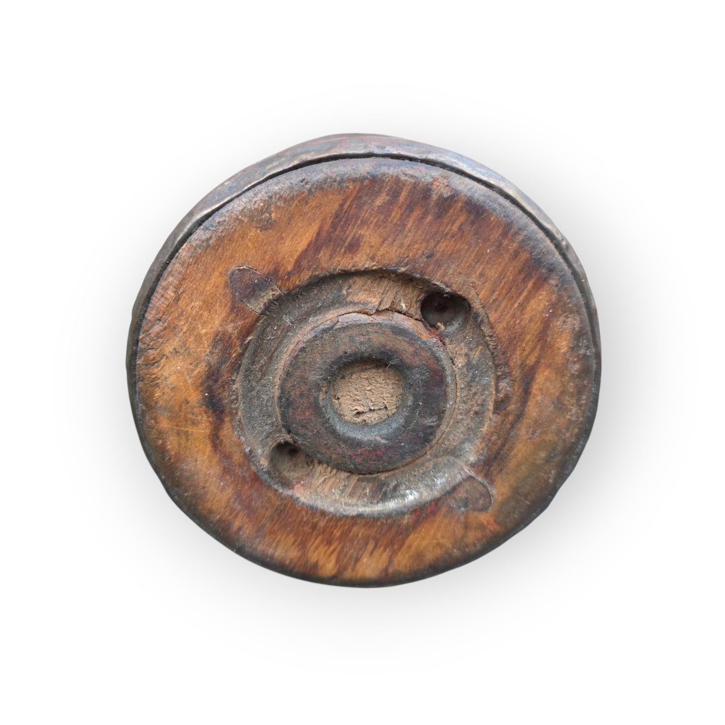 A Large Rare Late 18thC / Early 19thC Converted English Antique Treen Mill Bobbin Three-Chamber Sandglass