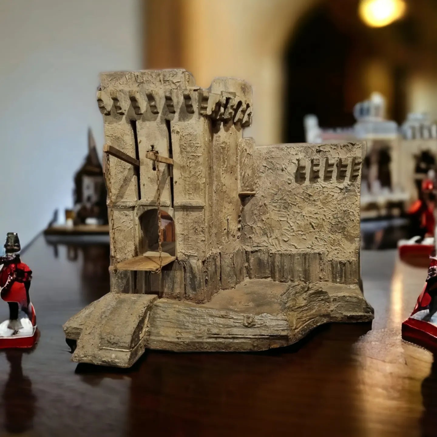 19thC English Antique Folk Art Scratch-Built Toy Model of a Castle