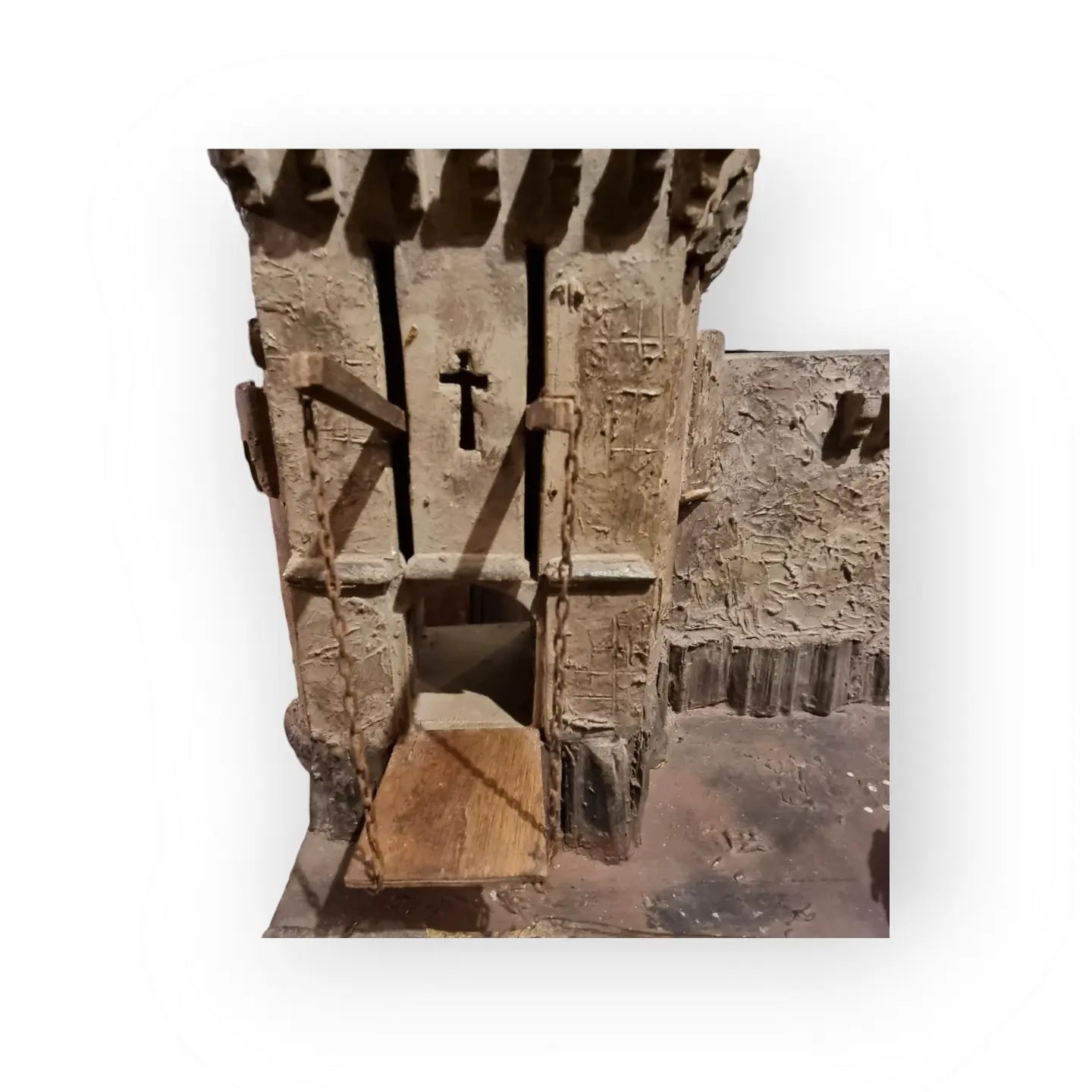 19thC English Antique Folk Art Scratch-Built Toy Model of a Castle