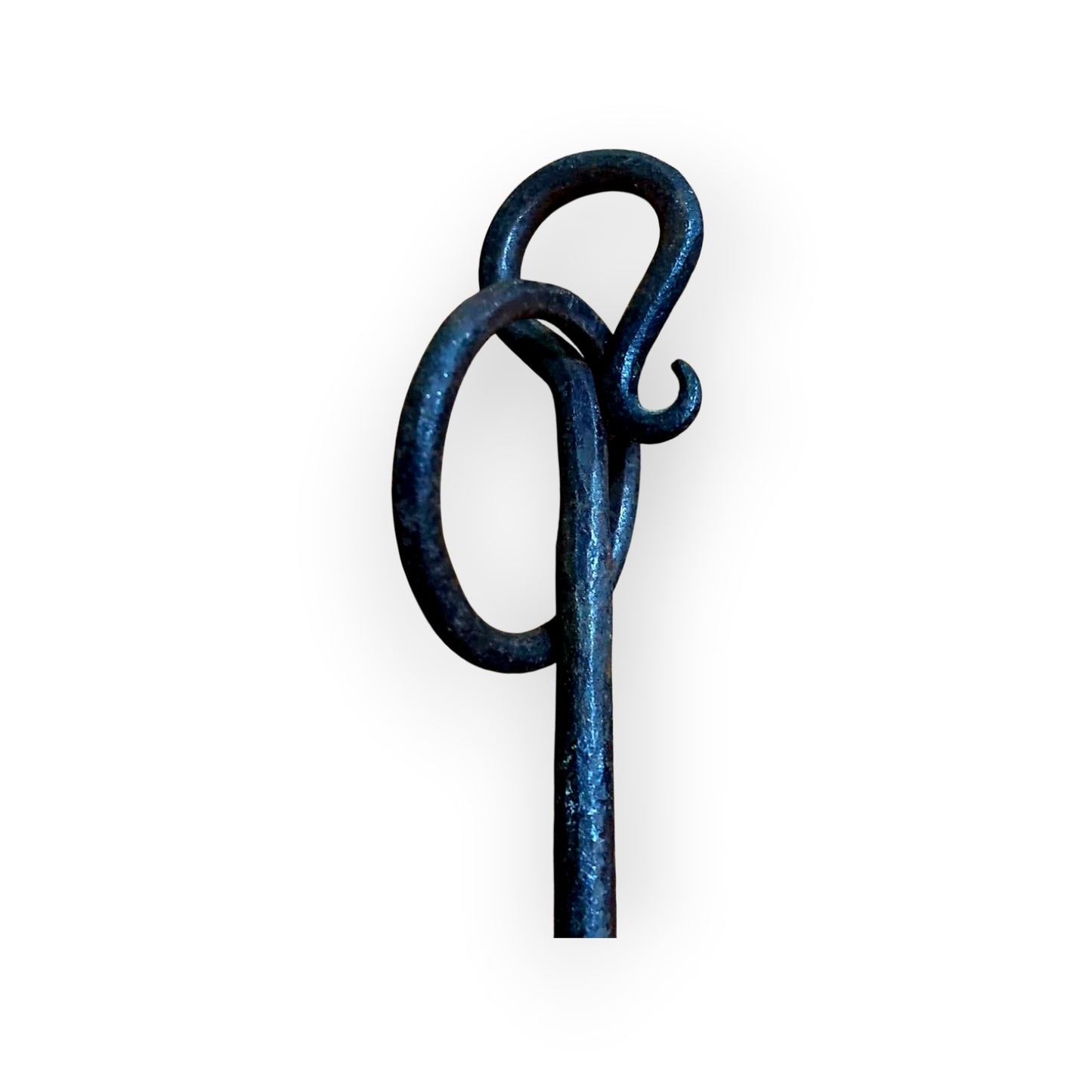 Late 18th-Century English Antique Iron Hanging Rushlight & Candleholder