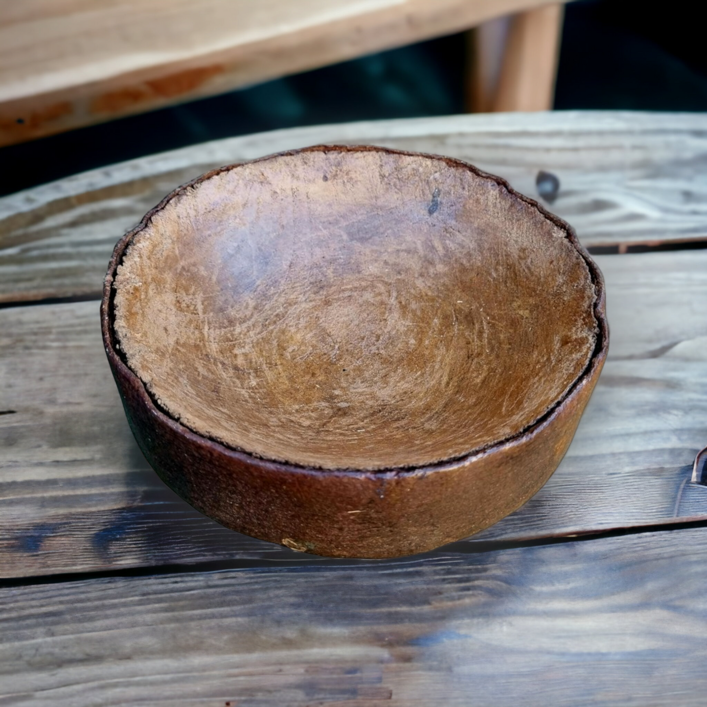 1 of 2 Rare 18th Century English, Sussex Farmhouse-Made, Antique Treen / Antique Elm Eating Bowl, Circa 1750-1800