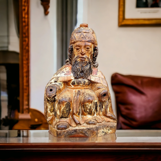 16th Century Spanish Antique Carved Wooden Sculpture of Saint Peter