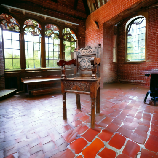 17th Century English Antique Oak Child's High Chair, Circa 1680