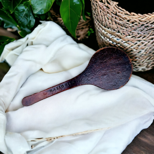 19th Century English Antique Treen Bat Inscribed "H Keighley"