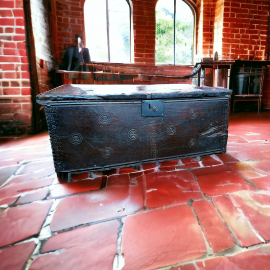 Late 16th Century Welsh Antique Oak Six-Plank Chest / Coffer Which Would Make An Ideal Coffee Table
