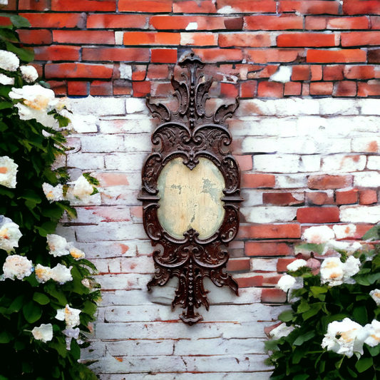 Early 18th Century German Antique Carved Oak Mirror Frame With Original Mercury Glass Plate