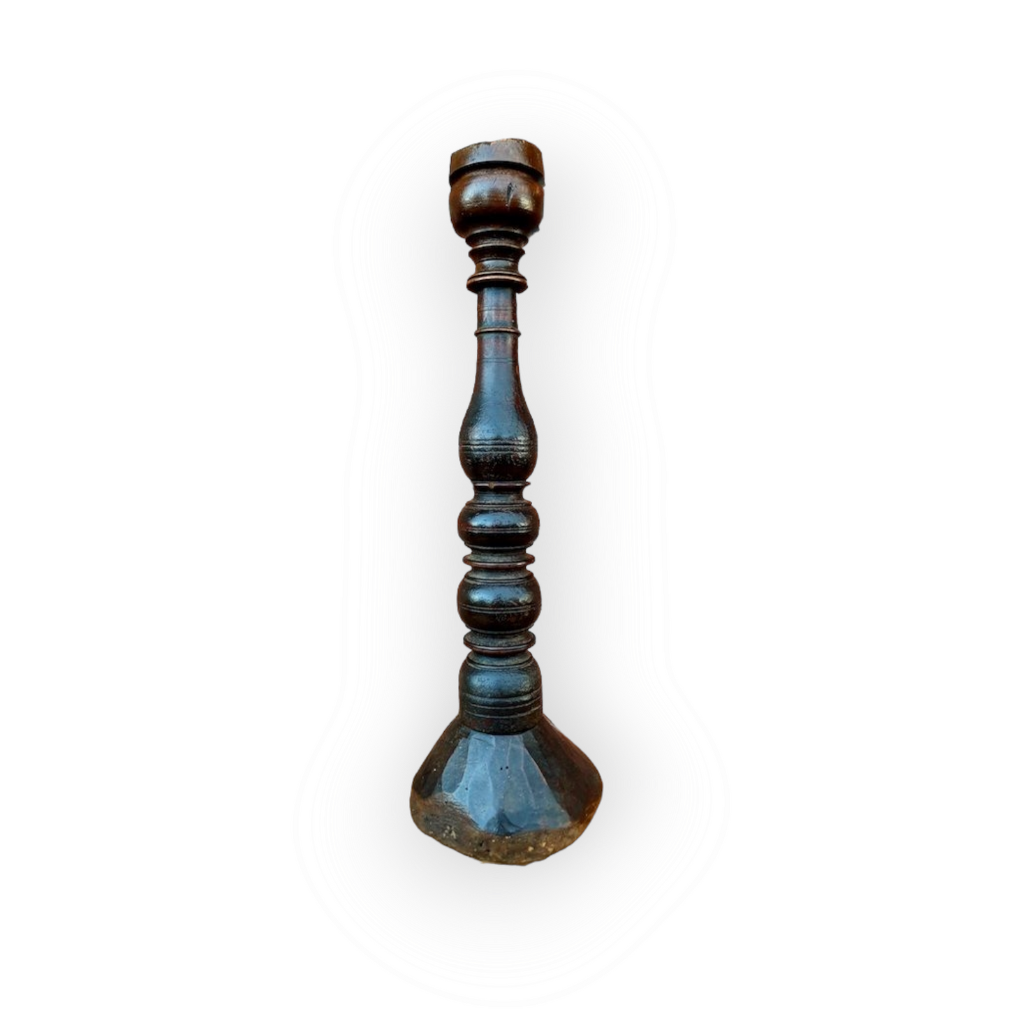 18th Century Continental Antique Treen Pricket Candlestick