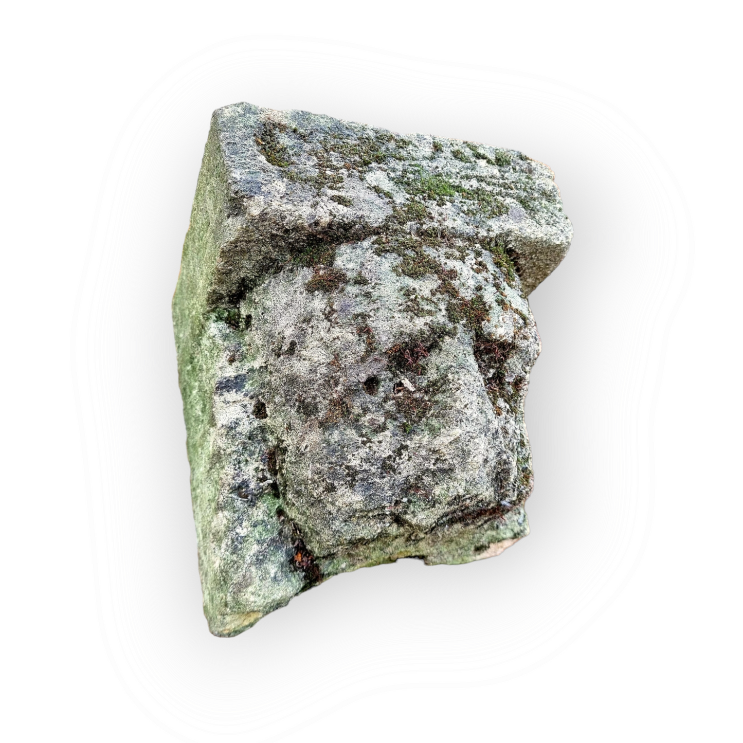 Naive Medieval / Gothic Antique Carved Stone Corbel Fragment Depicting a Male's head