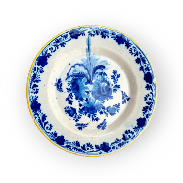 Mid 18th Century Dutch Antique Delftware Plate