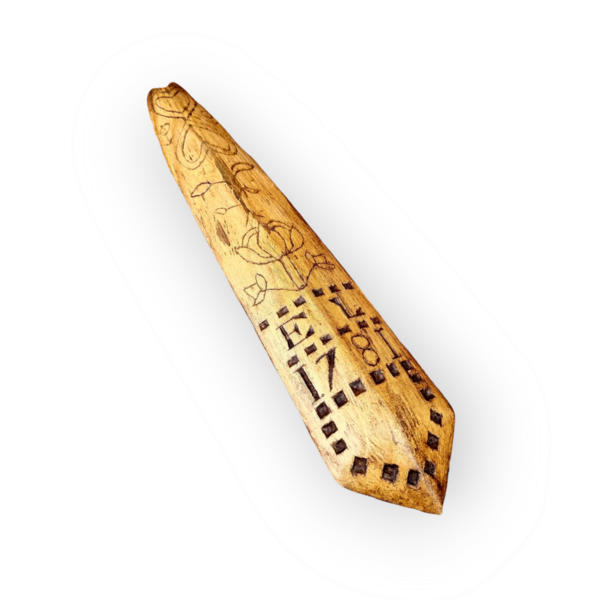 18th Century English Antique Treen Folk Art Stay Busk Love Token Bearing The Initials "EL" & Dated "1781"