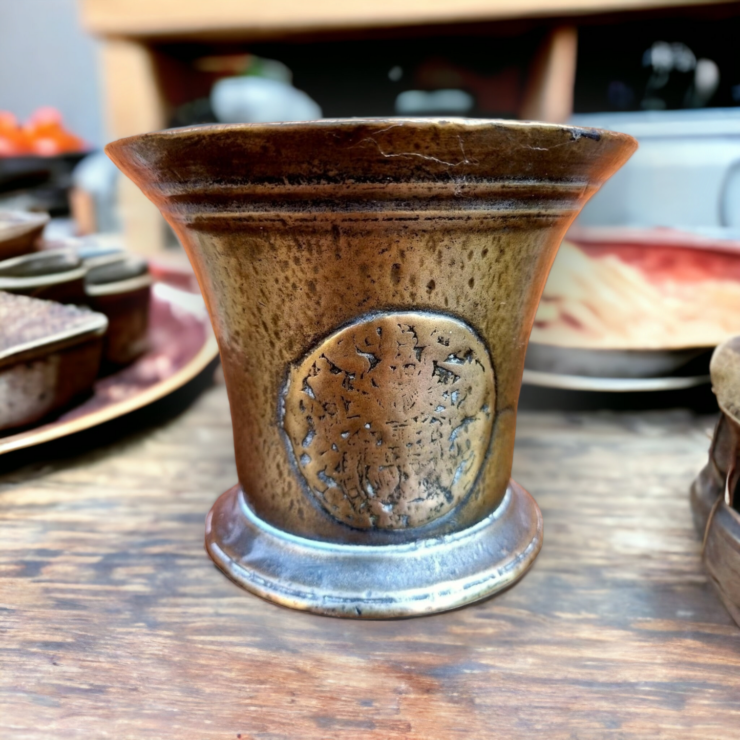 Early 17th Century English Antique Bronze Mortar, by Abraham Rudhall (1684-1718), of Gloucestershire