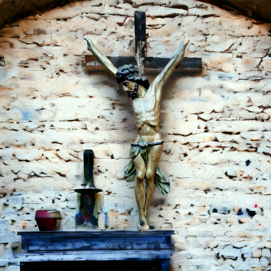 18th Century French Antique Carved Wood Corpus