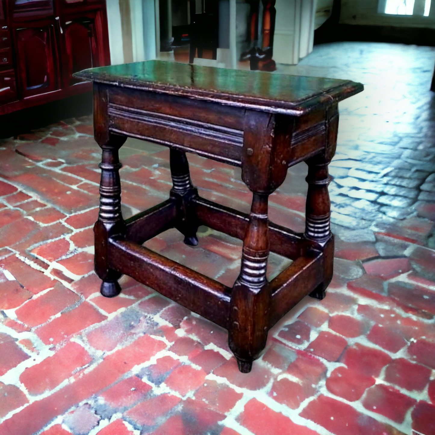Late 17th Century English Antique Oak Joint Stool
