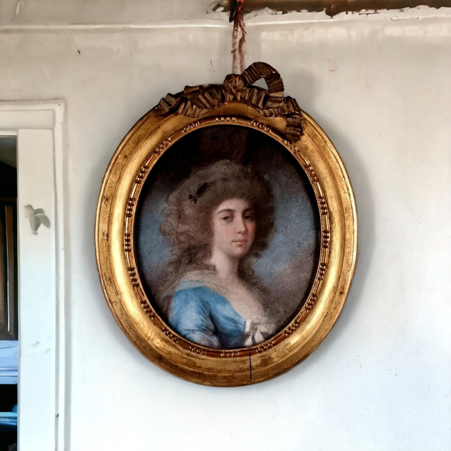 18th Century English School Antique Portrait of an Aristocratic Lady of Small Proportions Offered in "Attic Found" Condition