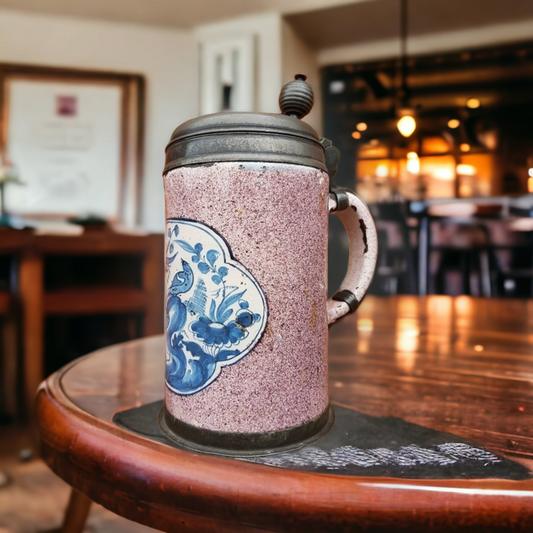 Early 18th Century German Antique Tin Glazed Earthenware Tankard, Attributed to Cornelius Funcke (Fl.1720-30)