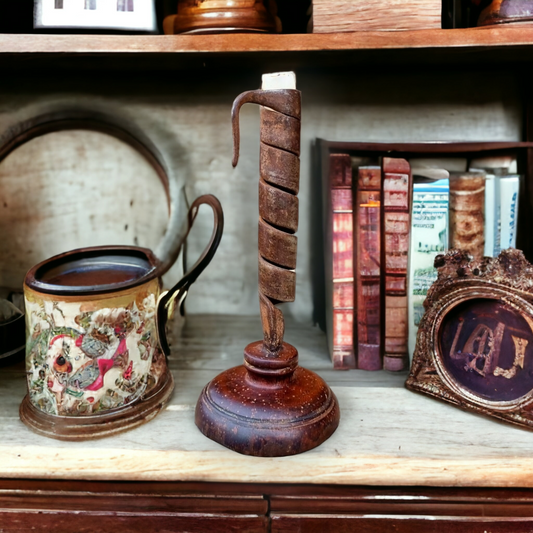 Late 18th Century Primitive Antique "Rat Tail" Candleholder