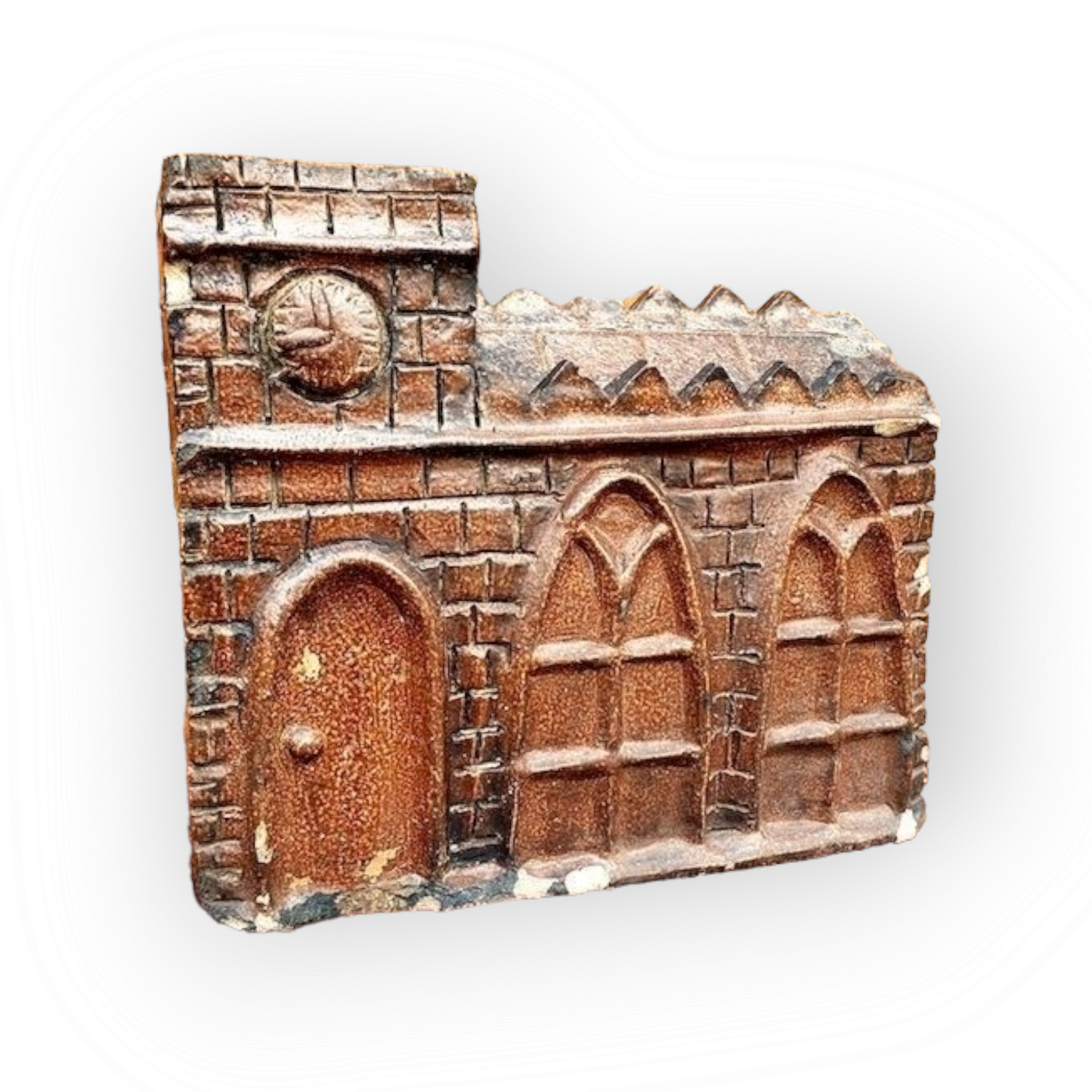 Large Mid-19th Century English Antique Folk Art Salt-glazed Money Box in the form of a Church