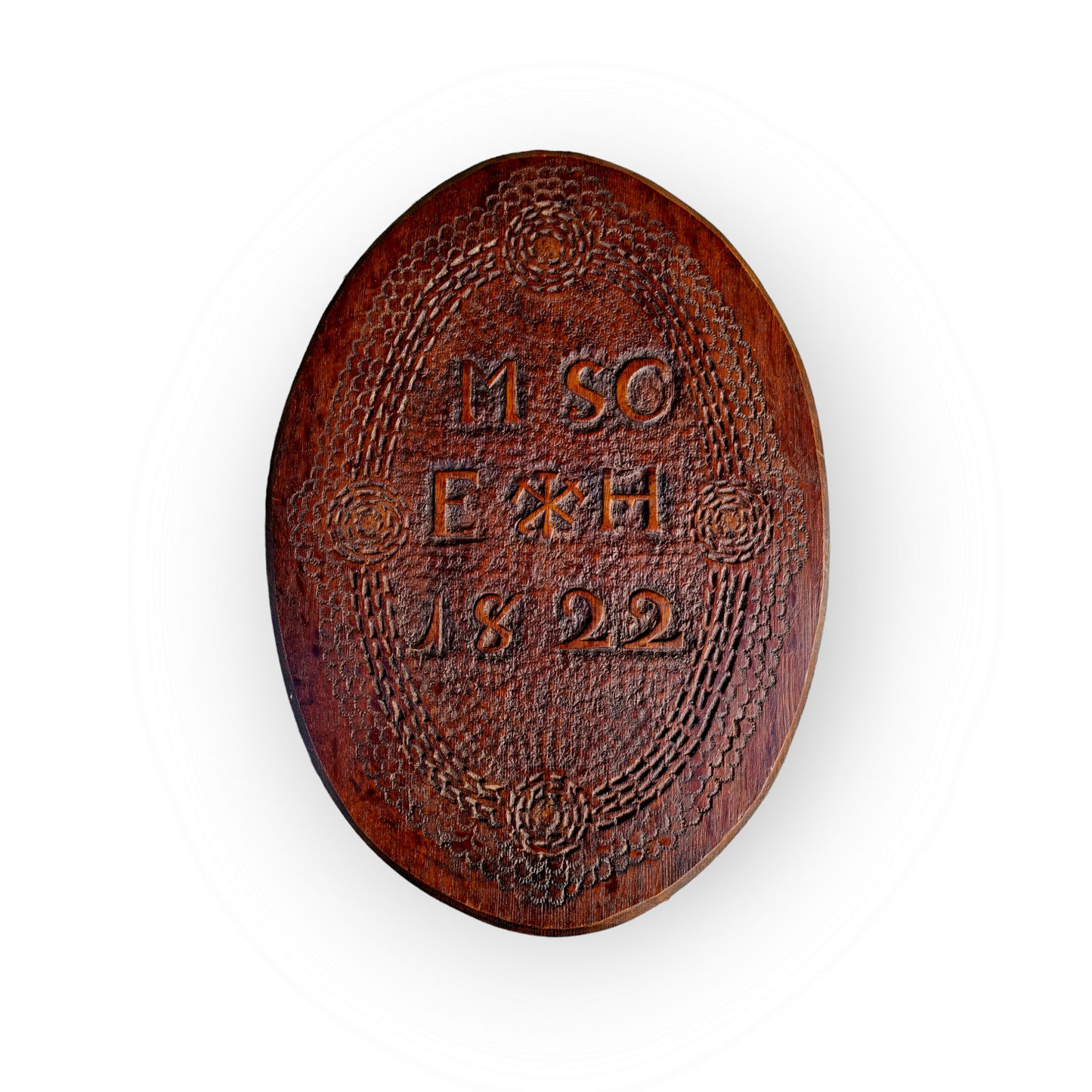 Early 19th Century Antique Carved Oak Vintners Panel Dated 1822