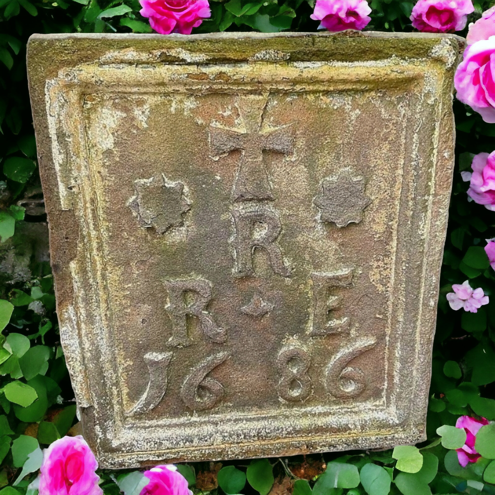 A Late 17th Century English Antique Carved Date Stone Dated 1686