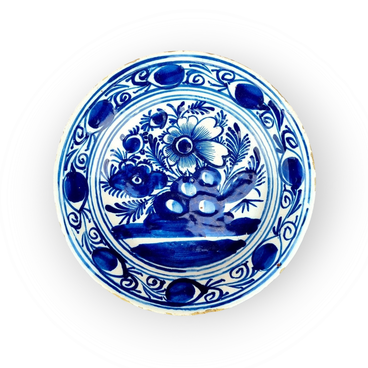 Mid 18th Century Dutch Antique Delftware Plate