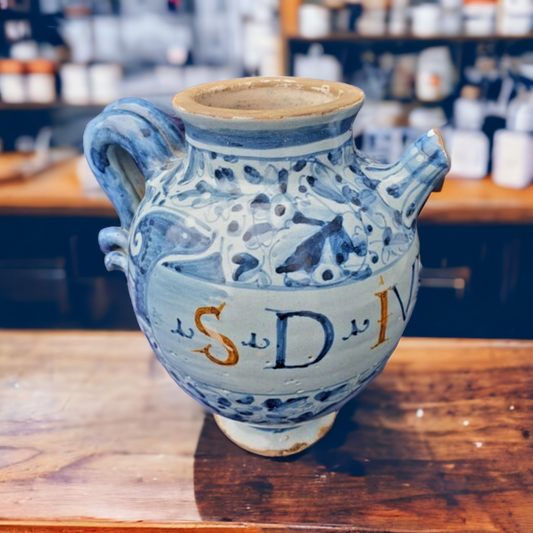 17th Century Italian Antique Maiolica / Majolica Apothecary's Wet Drug Jar