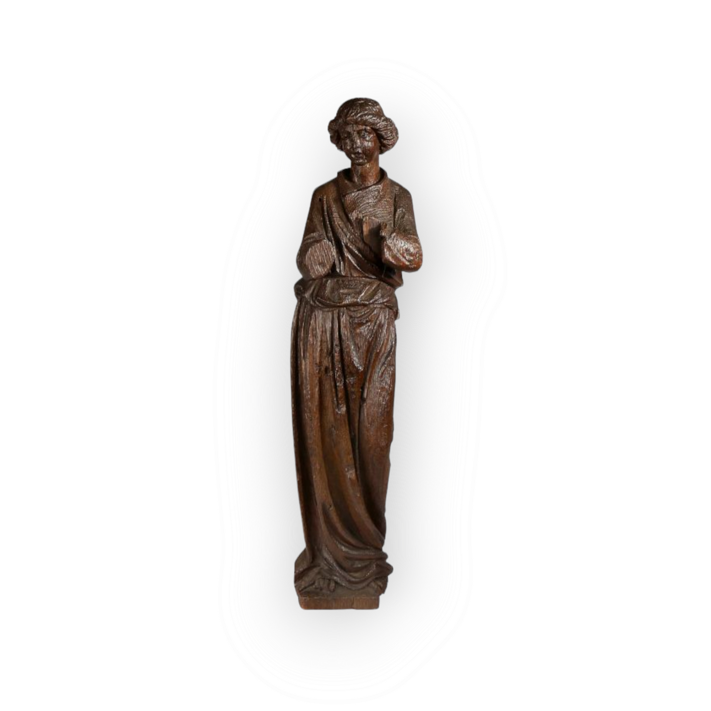 A 15th Century English Antique Carved Oak Figure of The Archangel Gabriel, circa 1480