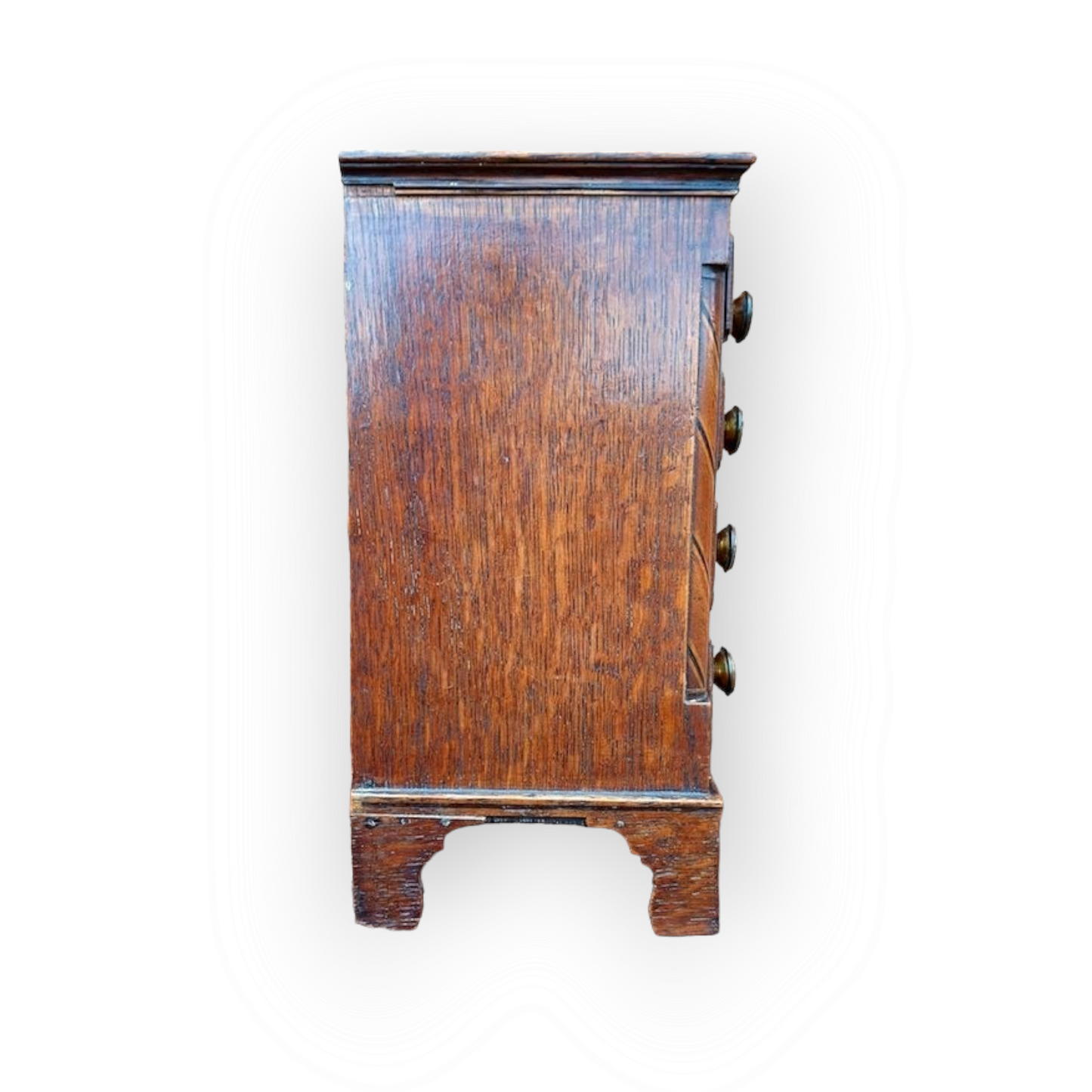 In Miniature - A Late 18th Century Welsh Antique Oak Apprentice Piece Miniature Chest of Drawers, circa 1780