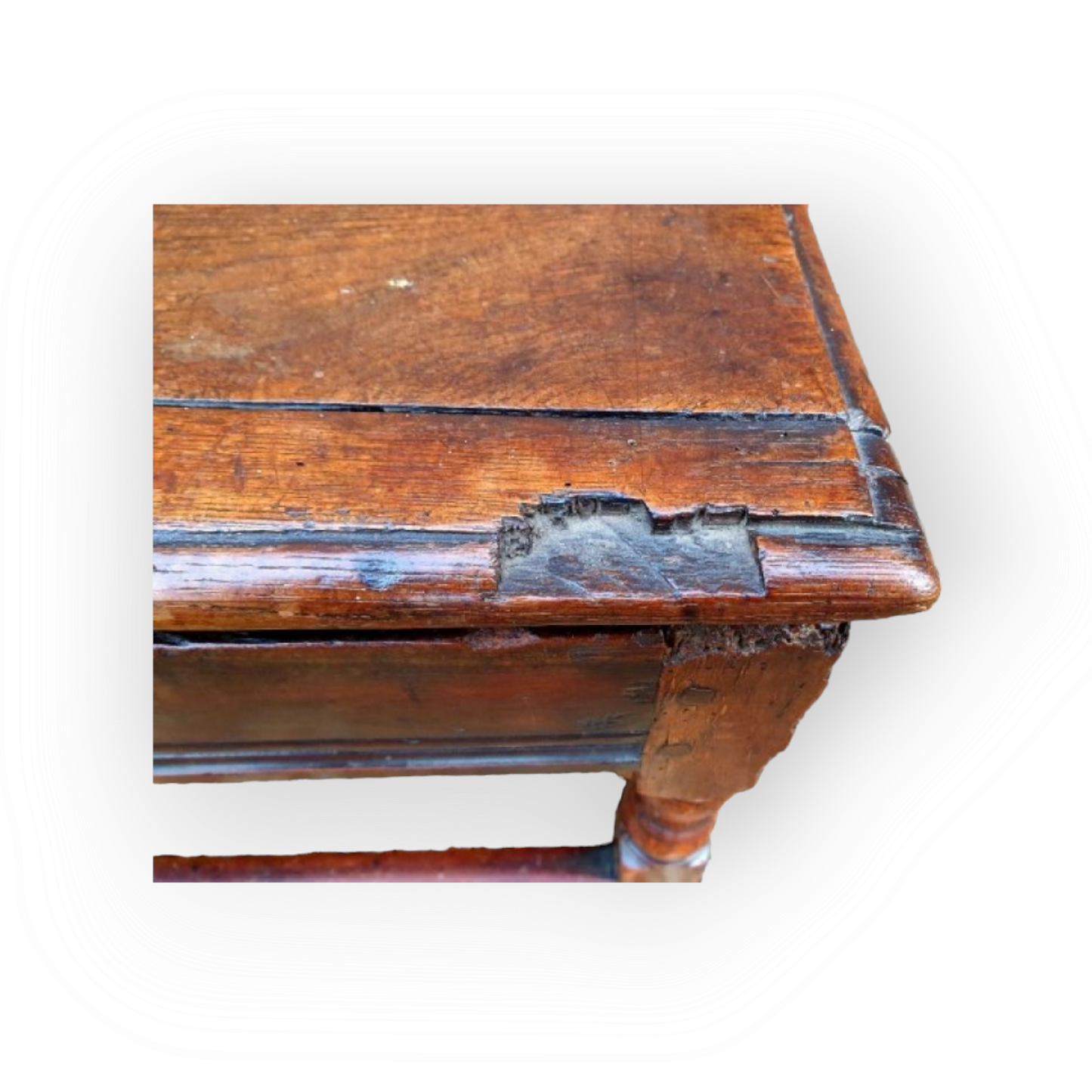 Rare 17thC English Antique Cherry Wood Child's Box Stool