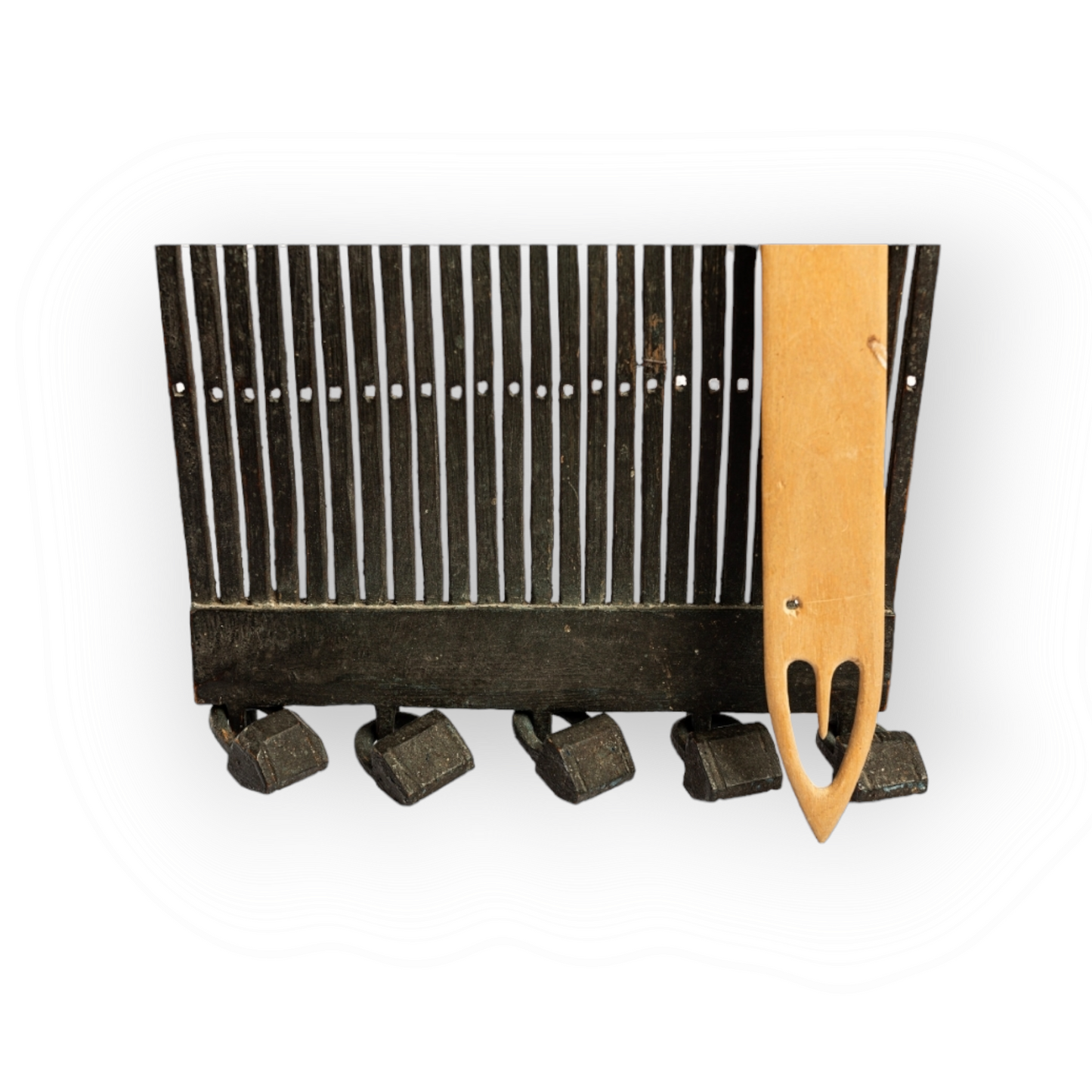 An Early 19thC Antique Treen Tape Loom "AR 1826" Made As A Love Token