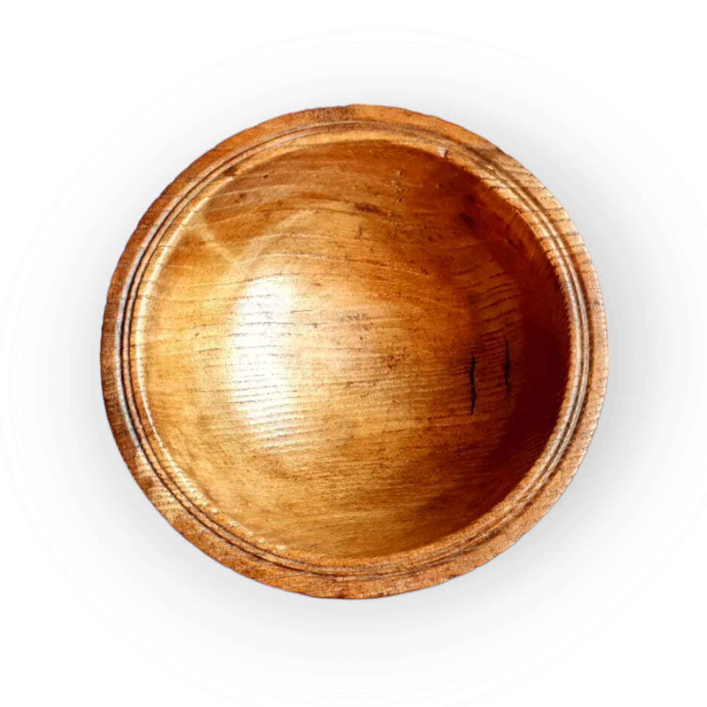 19thC English Antique Elm Food Serving Bowl