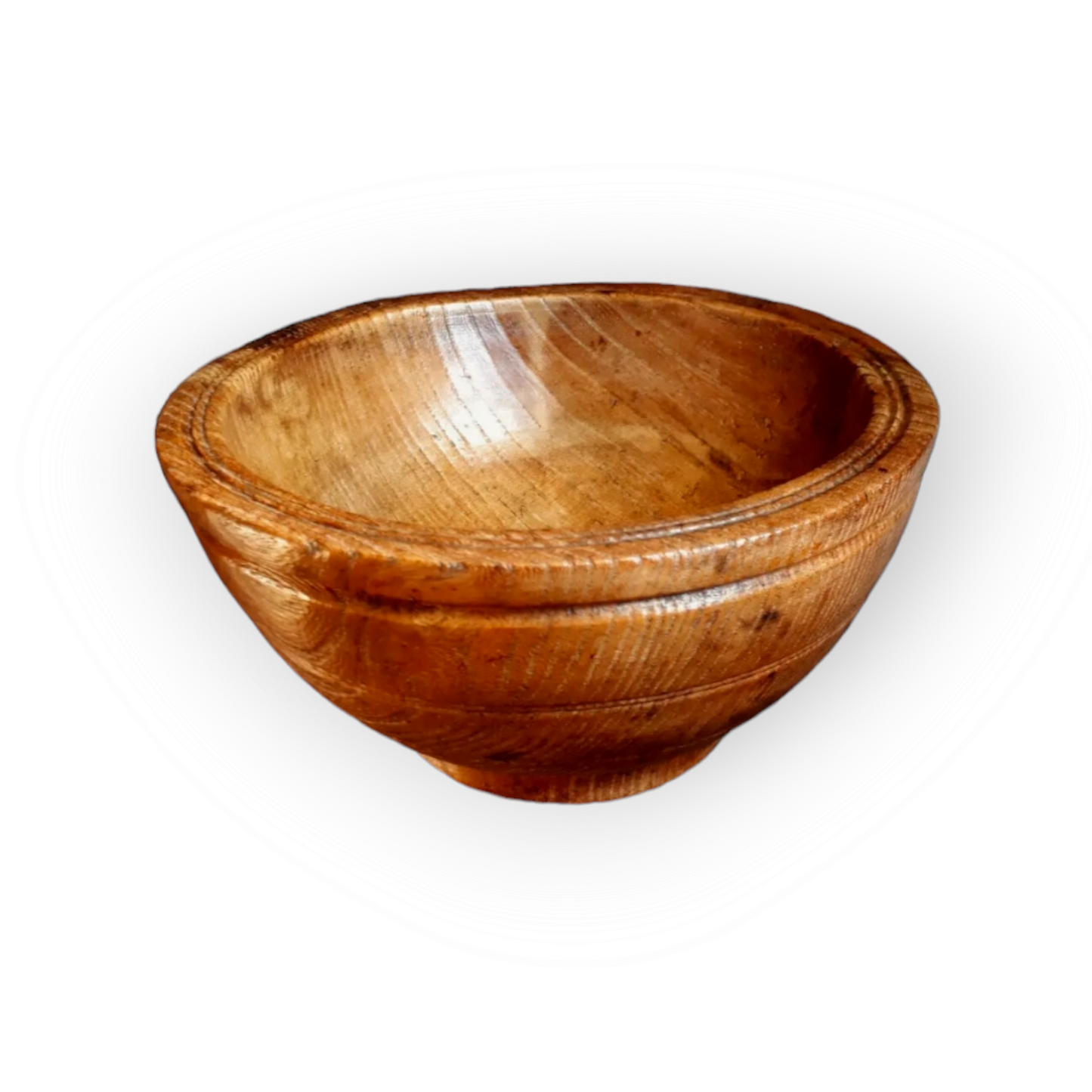 19thC English Antique Elm Food Serving Bowl