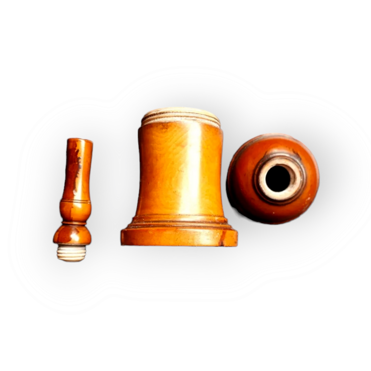 19thC English Antique Treen Glove Powderer