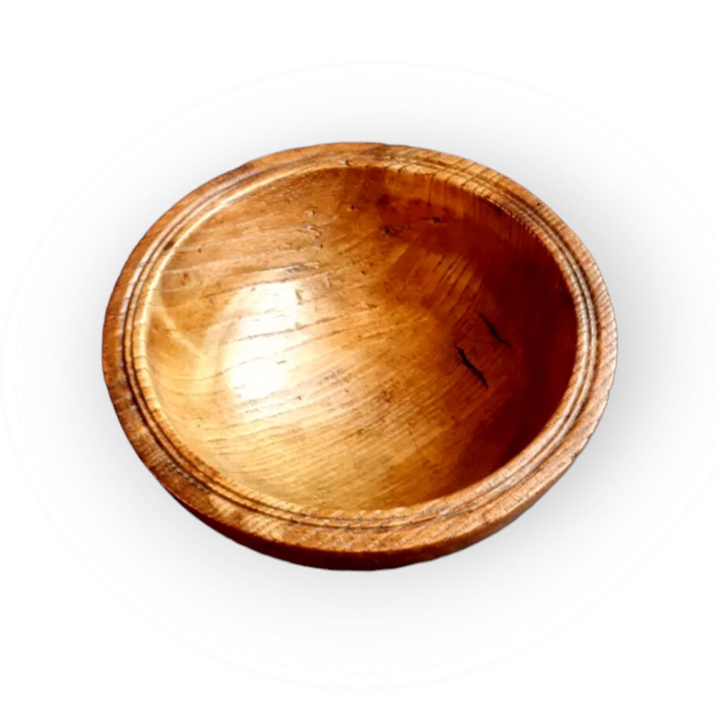 19thC English Antique Elm Food Serving Bowl