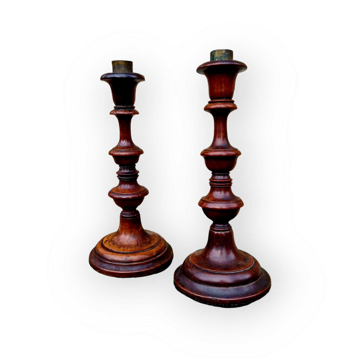 Pair of Mid-19th Century English Antique Treen Candlesticks