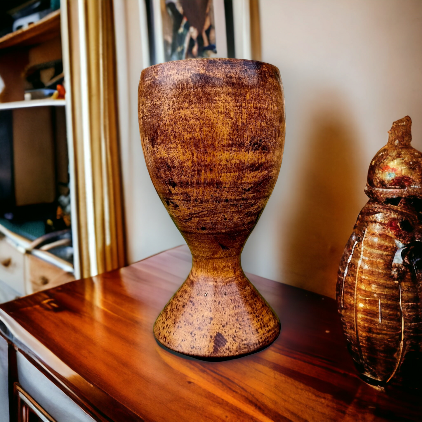 19thC English Antique Treen Goblet