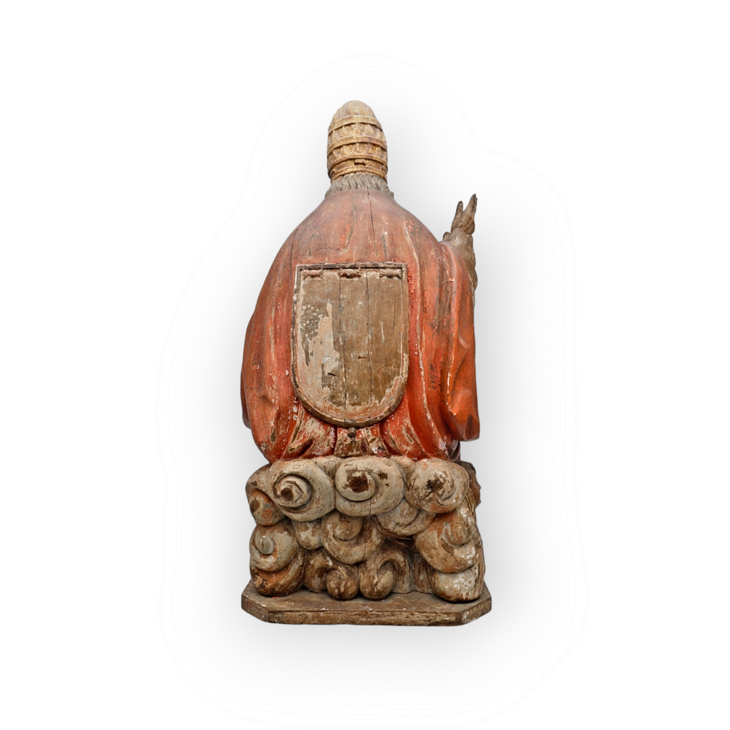 A Large 17thC Spanish Antique Carved Wood Sculpture Of God The Father