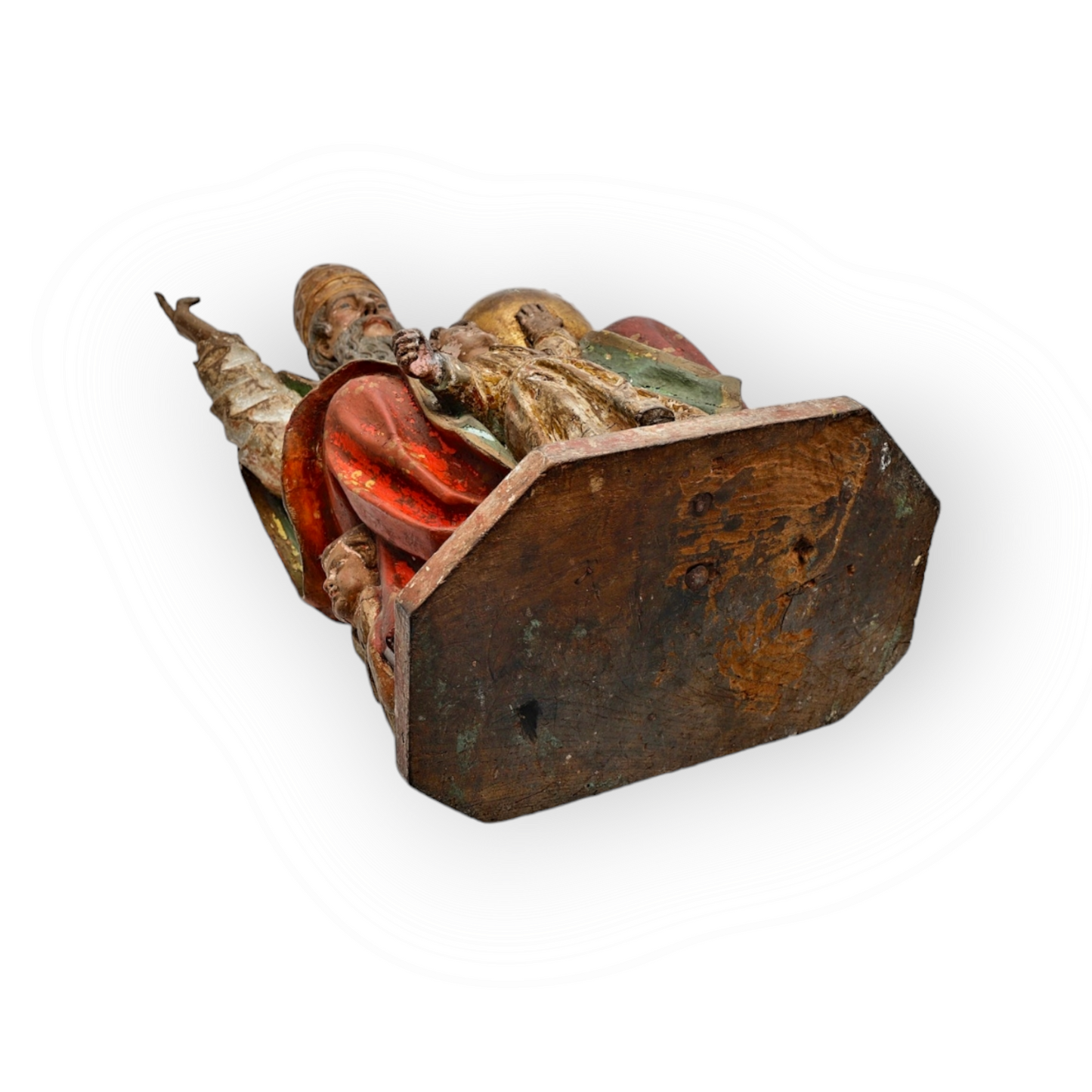 A Large 17thC Spanish Antique Carved Wood Sculpture Of God The Father