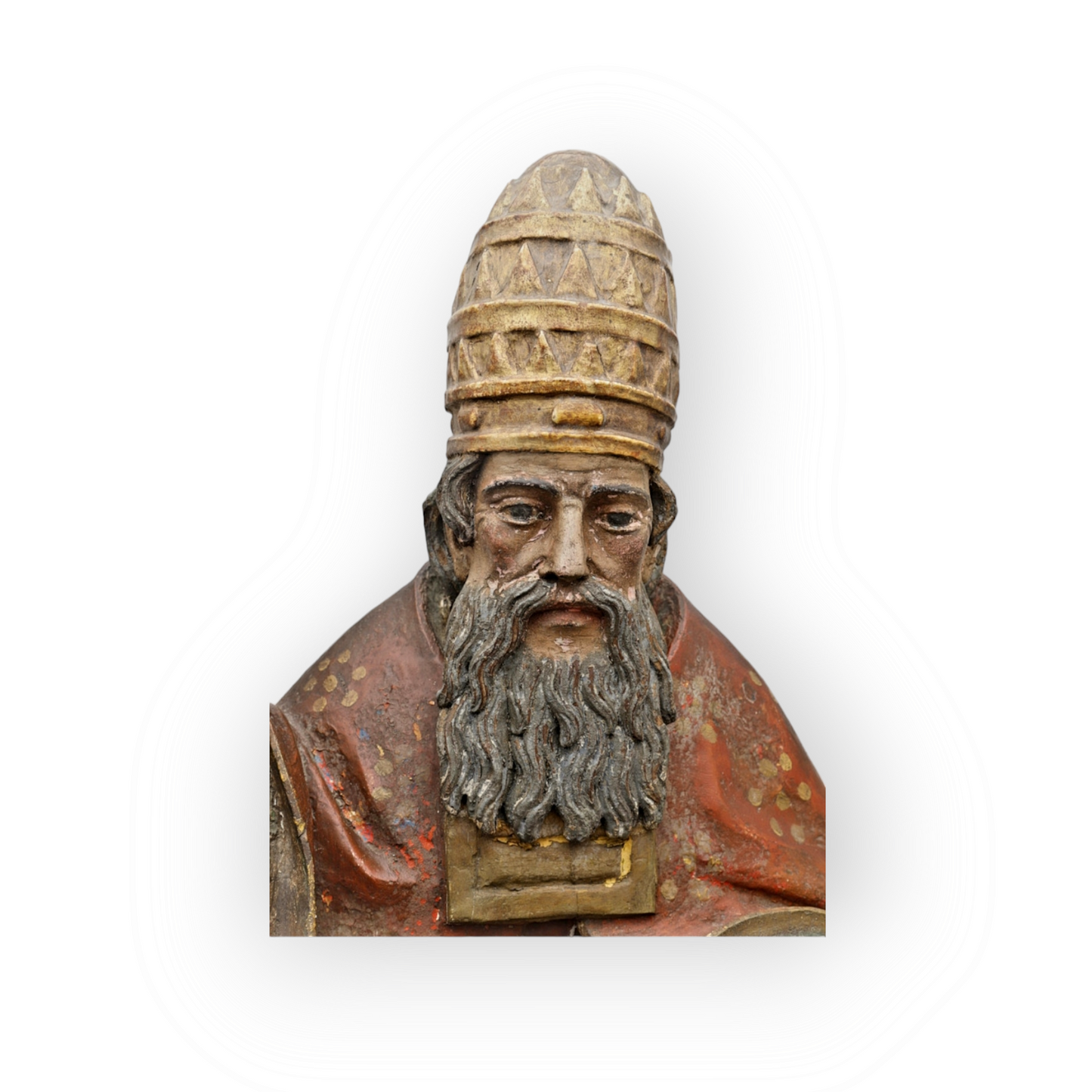 A Large 17thC Spanish Antique Carved Wood Sculpture Of God The Father