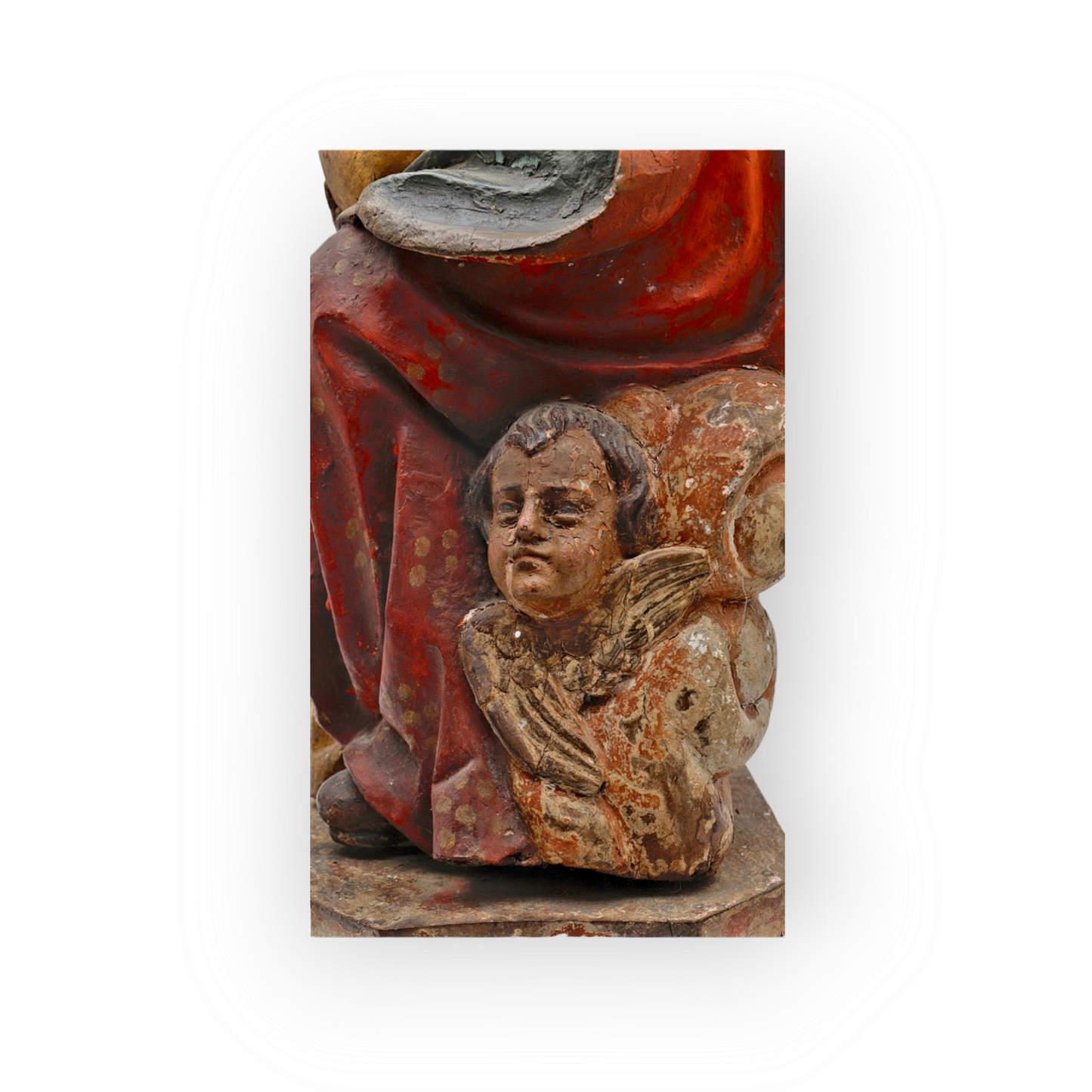 A Large 17thC Spanish Antique Carved Wood Sculpture Of God The Father